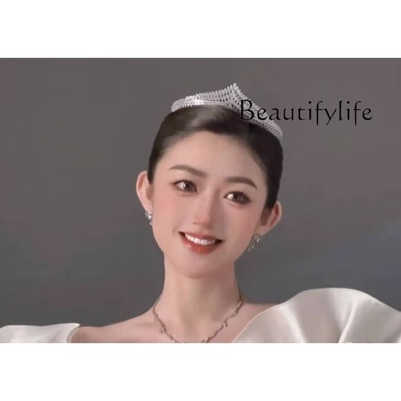 "Radiant Dawn: A Unique 7-Piece One-of-a-Kind Tiara Bridal Ensemble" - Picture 6 of 16